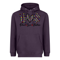 Plum Peace Love Autism Heavyweight Hoodie - Bettercallsaul