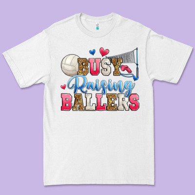 Busy Raising Ballers Volleyball Premium Tee Designed By Zillion Design Studio