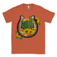 Copper western horseshoe sunflower cactus Classic Tee - BarkalooDesign