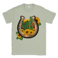 Matcha western horseshoe sunflower cactus Classic Tee - BarkalooDesign