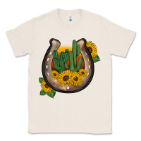 Natural western horseshoe sunflower cactus Classic Tee - BarkalooDesign