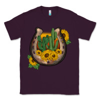 Plum western horseshoe sunflower cactus Classic Tee - BarkalooDesign