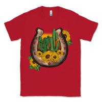 Red western horseshoe sunflower cactus Classic Tee - BarkalooDesign