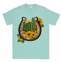 Seafoam western horseshoe sunflower cactus Classic Tee - BarkalooDesign