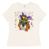 Bone mardi gras  mask beagle Ladies Tee - RanaPortraitStore