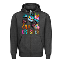Charcoal Heather Egg crusher png sublimation design download, Happy Zipper Hoodie - NancyCooperArtShop