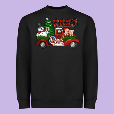 Happy New Year Truck 2023 Heavyweight Sweatshirt Designed By Jasminsmagicworld