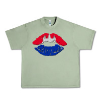 Oil Green cambodian flag lips Urban Heavy Tee - AdoDesignShop