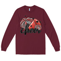 Burgundy cheer Long Sleeve Tee - MaliasSmallBusiness