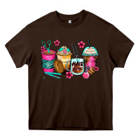 Chocolate Brown hairstylist coffee cups Heavy Core Tee - Zillion Design Studio