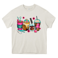 Cream hairstylist coffee cups Heavy Core Tee - Zillion Design Studio