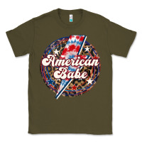 Army Green Western American Babe Patriotic Classic Tee - LillyAllenDesigns