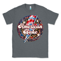 Charcoal Heather Western American Babe Patriotic Classic Tee - LillyAllenDesigns