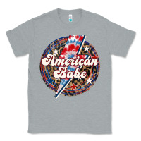 Heather Grey Western American Babe Patriotic Classic Tee - LillyAllenDesigns