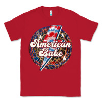 Red Western American Babe Patriotic Classic Tee - LillyAllenDesigns