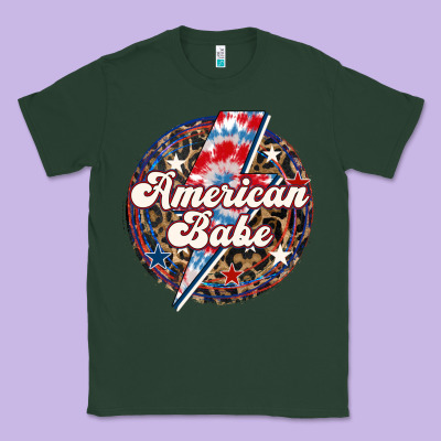 Western American Babe Patriotic Classic Tee Designed By Lillyallendesigns