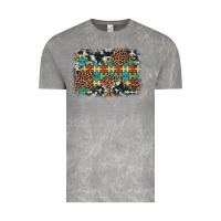 Cloud Rock autism awareness leopard cowhide background Vintage Tee - Artiststas