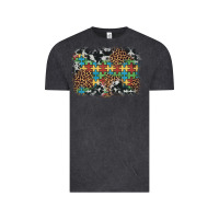 Vintage Black autism awareness leopard cowhide background Vintage Tee - Artiststas