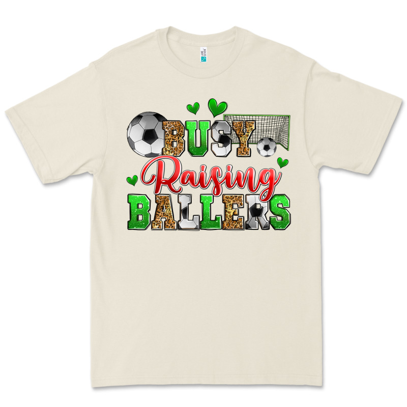 Busy Raising Ballers Soccer Premium Tee by Zillion Design Studio | Teevron