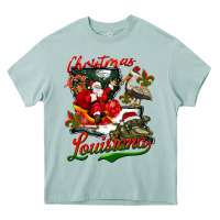 Louisiana Christmas With Santa Heavy Core Tee | Teevron