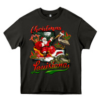 Asphalt louisiana christmas with santa Heavy Core Tee - BarkalooDesign