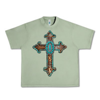 Oil Green turquoise cross Urban Heavy Tee - AdoDesignShop