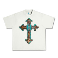 Pistachio turquoise cross Urban Heavy Tee - AdoDesignShop