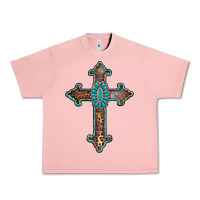 Salmon turquoise cross Urban Heavy Tee - AdoDesignShop