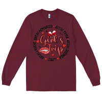 Burgundy girl's trip Long Sleeve Tee - MaliasSmallBusiness