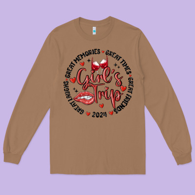 Girl's Trip Long Sleeve Tee Designed By Maliassmallbusiness