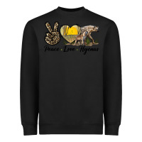 Black Peace Love Hyenas Heavyweight Sweatshirt - LillyAllenDesigns