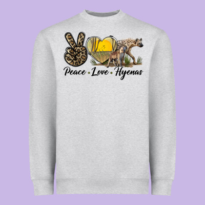 Peace Love Hyenas Heavyweight Sweatshirt Designed By Lillyallendesigns