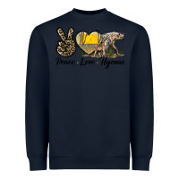 Navy Peace Love Hyenas Heavyweight Sweatshirt - LillyAllenDesigns