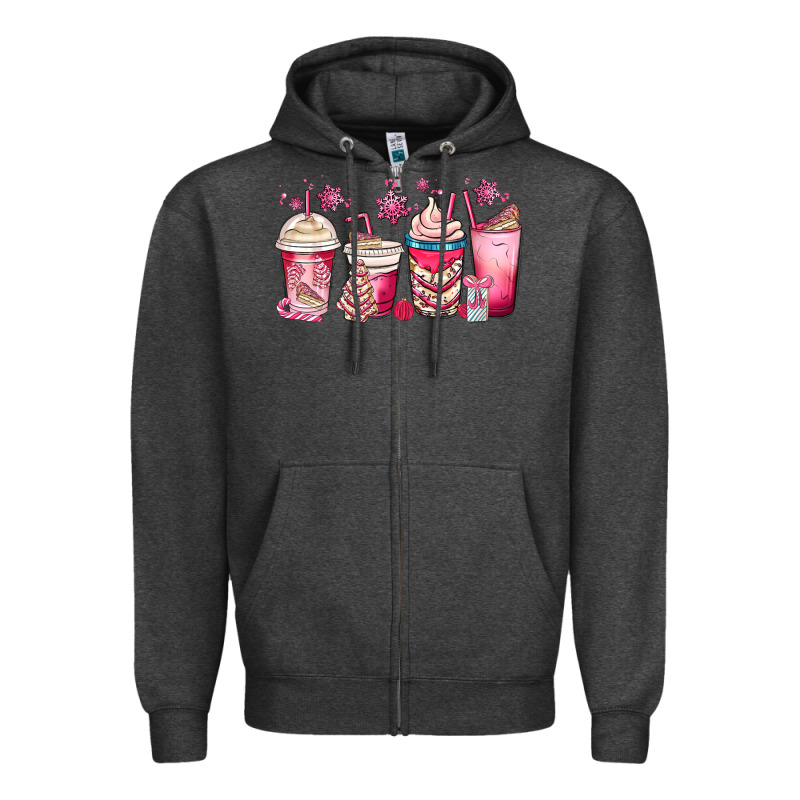 Christmas Debbie Cake White Coffee Cups Zipper Hoodie by MaliasSmallBusiness | Teevron