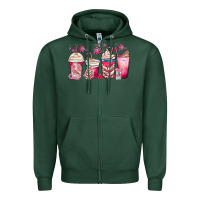 Sports Green christmas debbie cake white coffee cups Zipper Hoodie - MaliasSmallBusiness