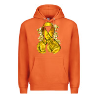 Carrot Childhood Cancer yellow ribbon with boxing gloves Premium Hoodie - NancyCooperArtShop