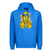 True Royal Childhood Cancer yellow ribbon with boxing gloves Premium Hoodie - NancyCooperArtShop