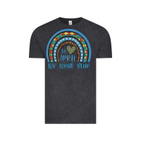 Vintage Black in april we wear blue autism awareness leopard rainbow Vintage Tee - Artiststas