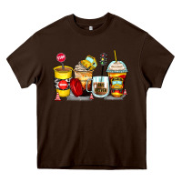 Chocolate Brown bus driver coffee cups Heavy Core Tee - Zillion Design Studio