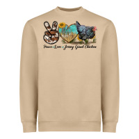 Mushroom Peace Love Jersey Giant Chicken Heavyweight Sweatshirt - LillyAllenDesigns