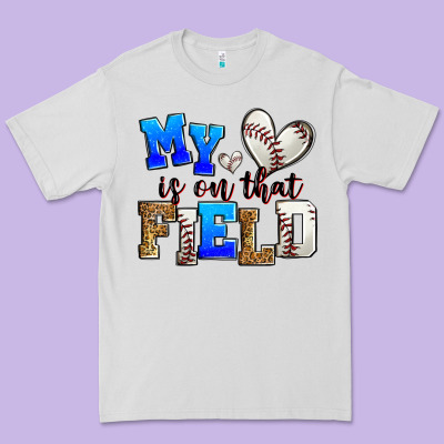 My Heart Is On That Field Baseball Premium Tee Designed By Zillion Design Studio