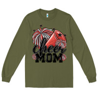 Army Green cheer mom Long Sleeve Tee - MaliasSmallBusiness