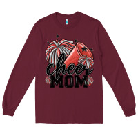 Burgundy cheer mom Long Sleeve Tee - MaliasSmallBusiness