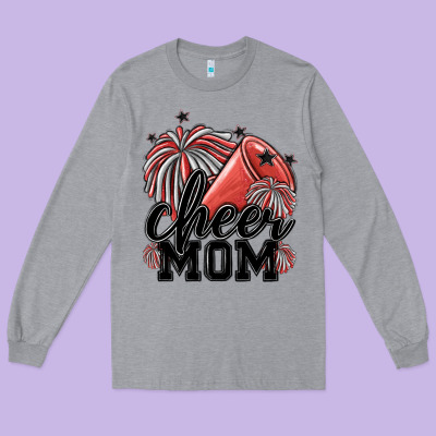 Cheer Mom Long Sleeve Tee Designed By Maliassmallbusiness