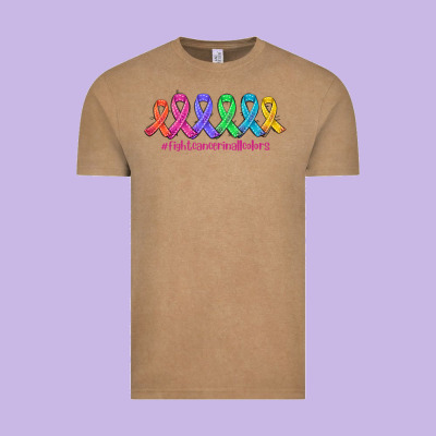 Fight Cancer In All Colors Vintage Tee Designed By Adodesignshop