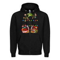 Black customize christmas elf Zipper Hoodie - MaliasSmallBusiness