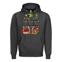 Charcoal Heather customize christmas elf Zipper Hoodie - MaliasSmallBusiness
