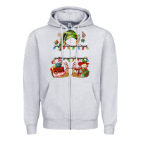 Heather Grey customize christmas elf Zipper Hoodie - MaliasSmallBusiness