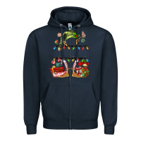 Navy customize christmas elf Zipper Hoodie - MaliasSmallBusiness