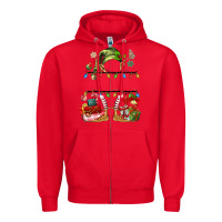 Red customize christmas elf Zipper Hoodie - MaliasSmallBusiness